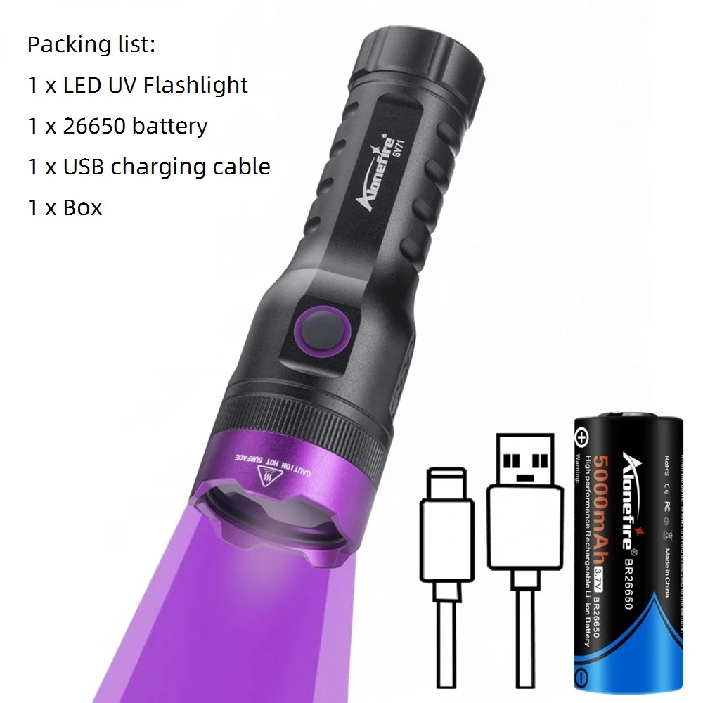 20w UV-Taschenlampe 365nm ultraviolettes Schwarzlicht Haustier Katze Hund Urin trockene Flecken Geld fluor zierende Detektor Harz Aushärtung sv71