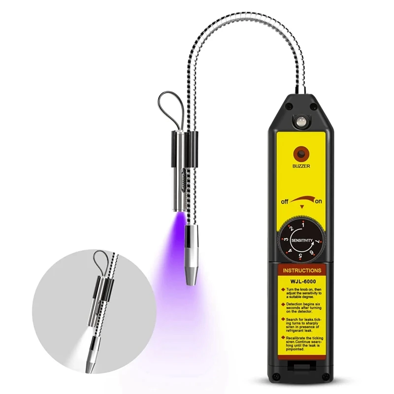 -6000UV Halogen Leak Detector Freon Leak Detector R22 R410A R134A R1234YF Refrigerant Gas Air Conditioner Tester Tool-ABLM