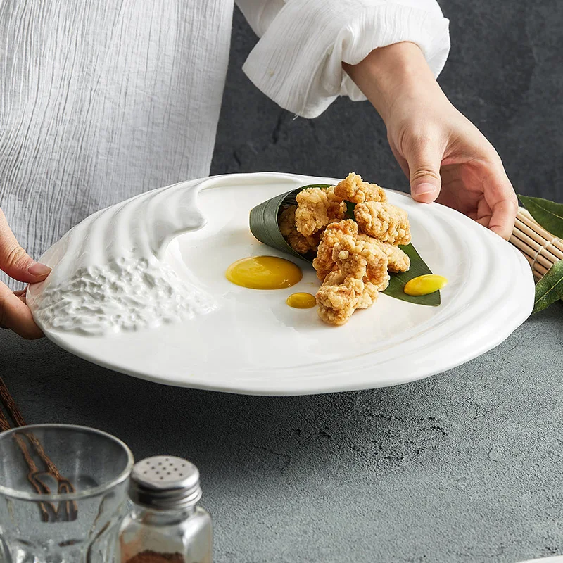 Ceramic Western Dinner Plate Unique Shape Hotel Style High-end Appetizer Serving Dish