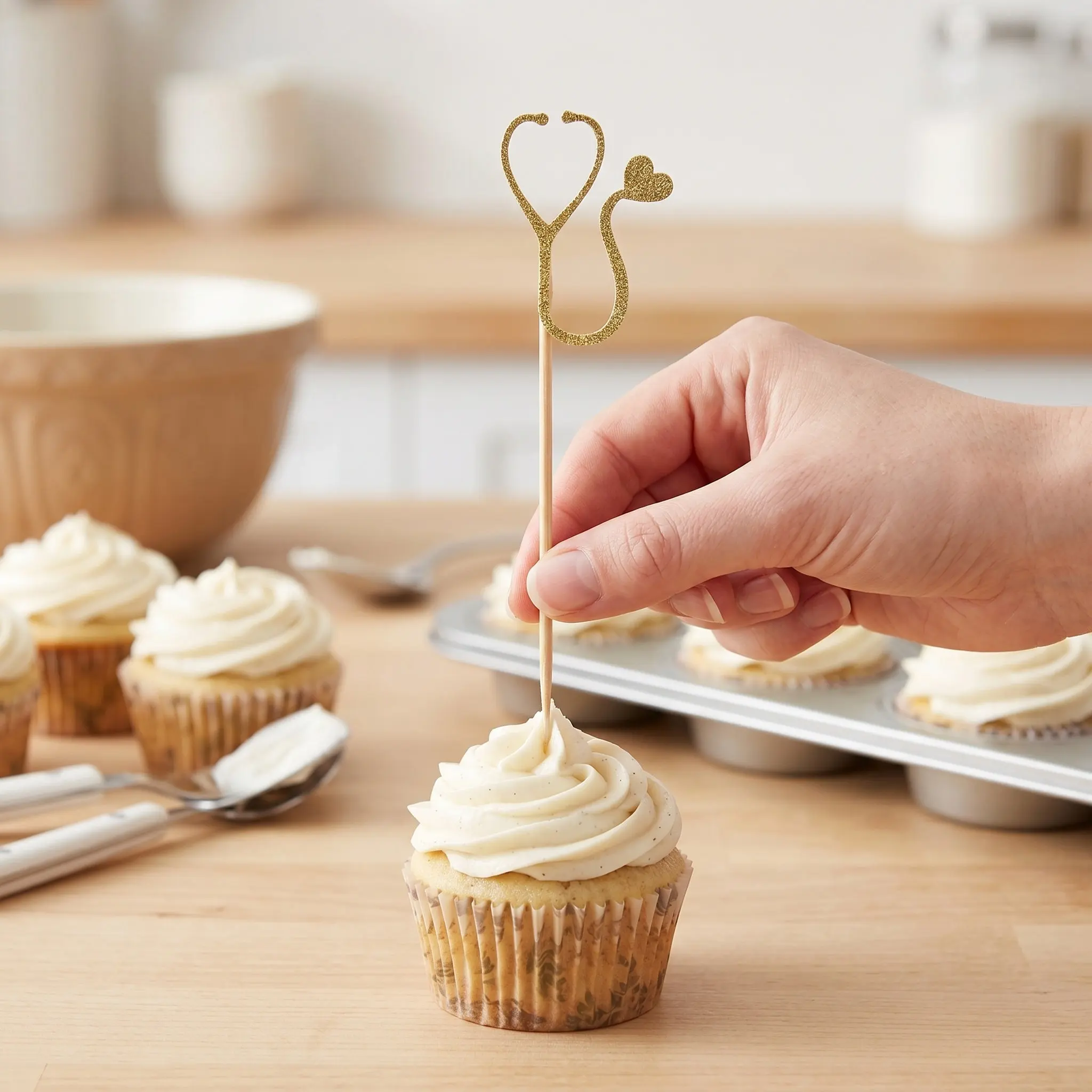 24Pcs Nurse Themed Cake Picks Food-Grade Safe for Cakes Cheese Nursing Graduation Party Cupcake Decor Dessert Topper