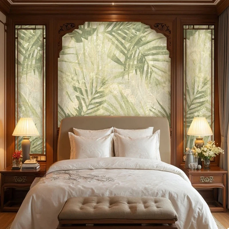 Elegant New Chinese Style Bamboo Forest Wallpaper – Minimalist Ink Painting Custom Murals for Living Room & Bedroom Wall Decor
