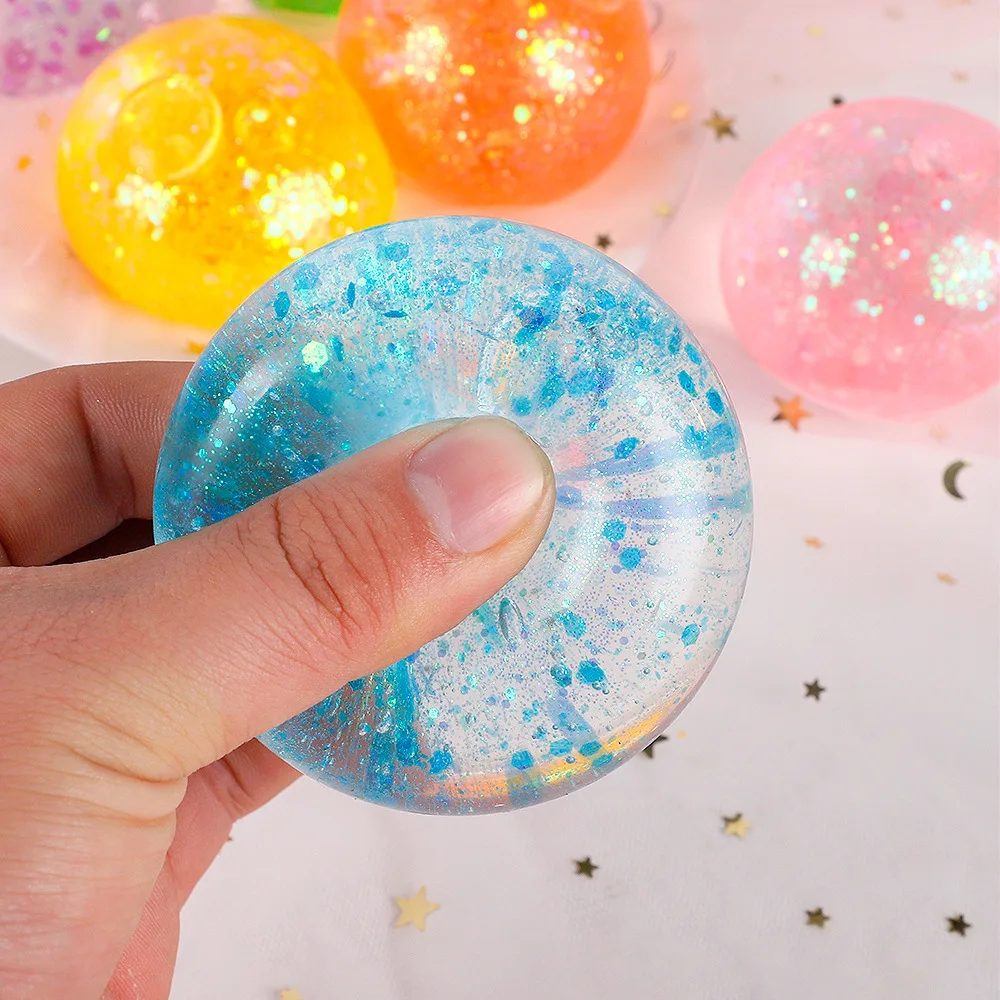 Relieves Anxiety Slow Bounce Toy Fruit Pearl Powder Cat Paw Maltose Sea Blue Color Shell Soft Ball Children Adults Fatigue Gift