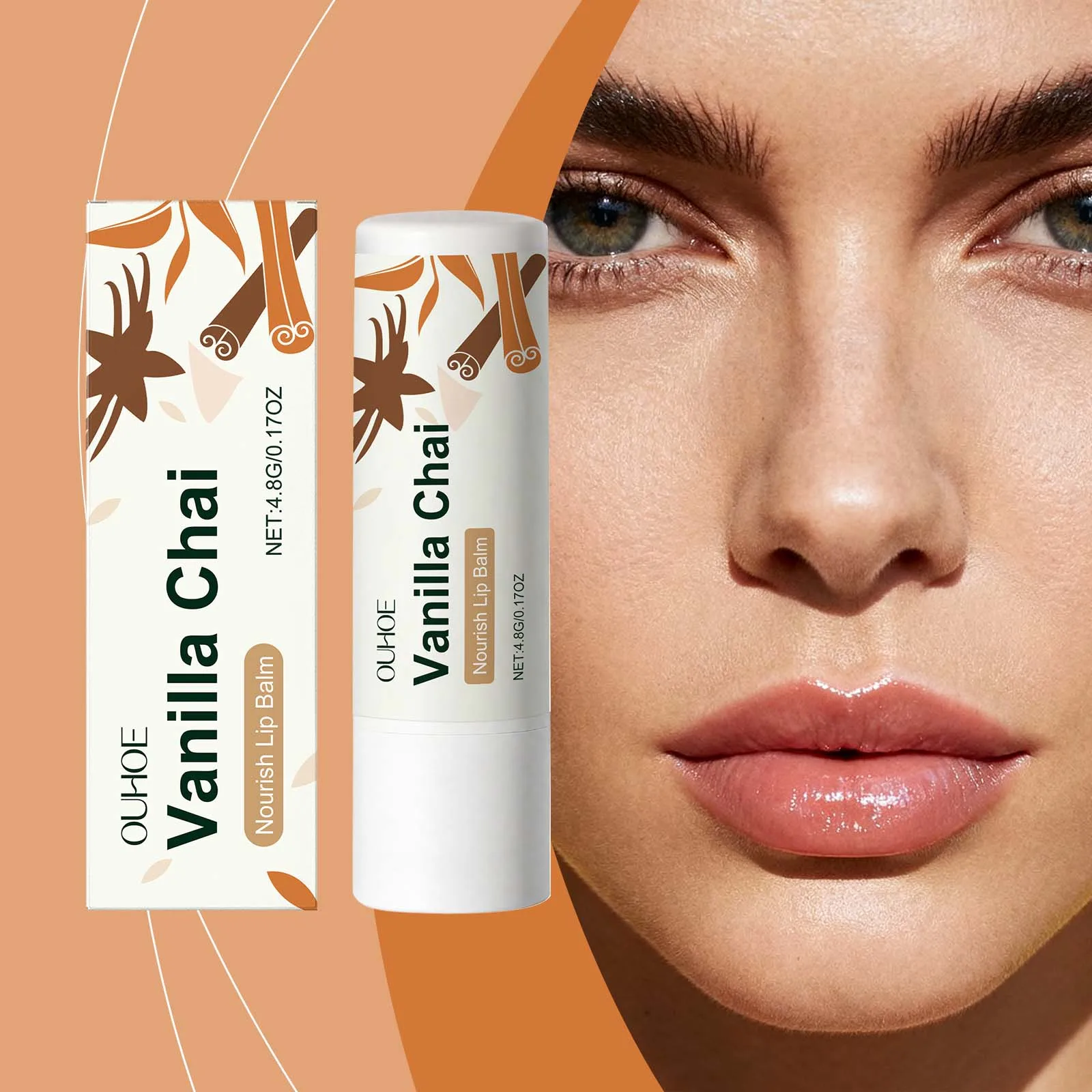 

Plumping Lip Balm for Preventing Chapped Lips Vanilla Tea Scent Refreshing Moisturizing Hydrating Brightening Lip Care