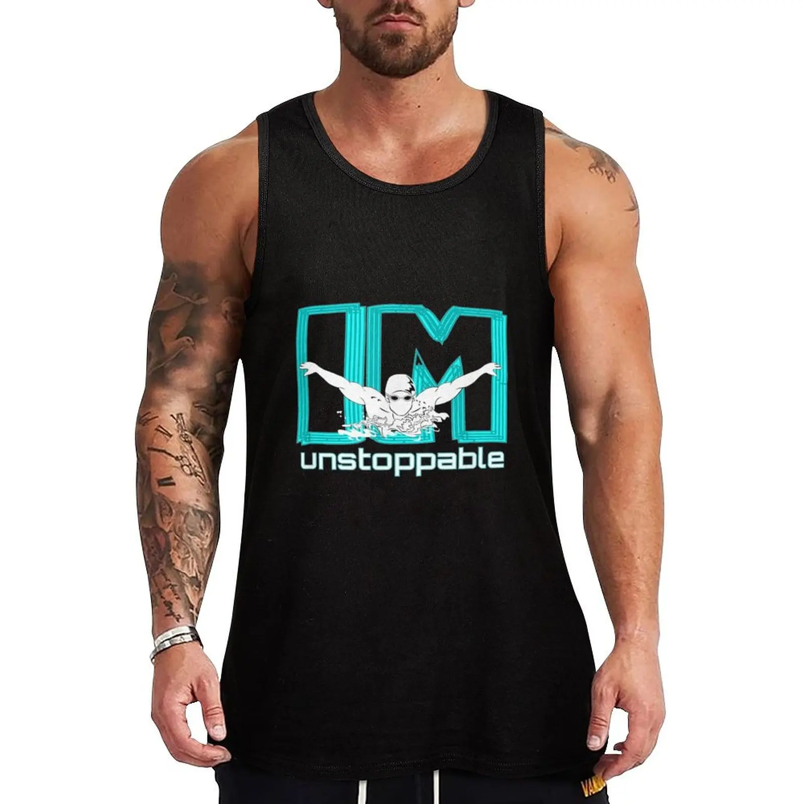 

Swimmer Swimming I'm Unstoppable Tank Top Male vest man sexycostume Sportswear for men