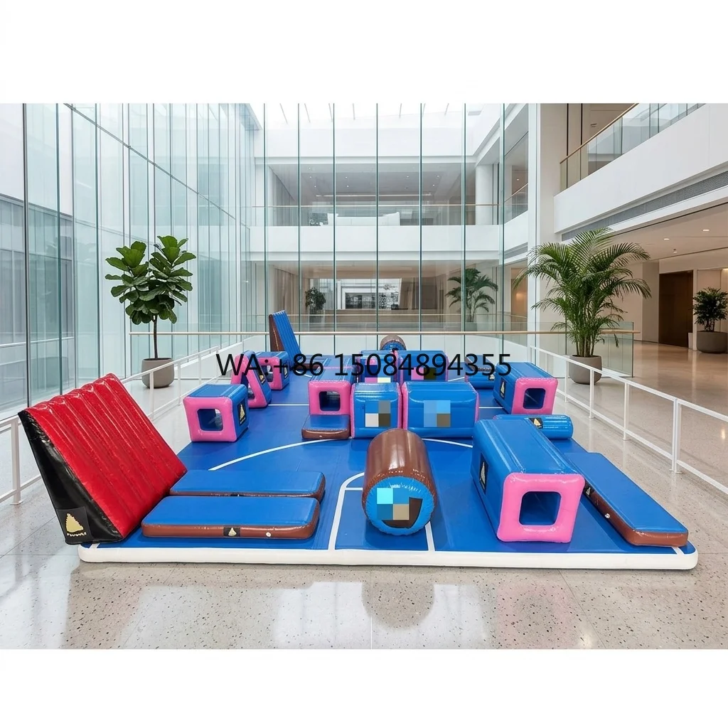 Inflatable Obstacle Course Parkour Air Track Ninja  Blocks for Kid Playing/Training