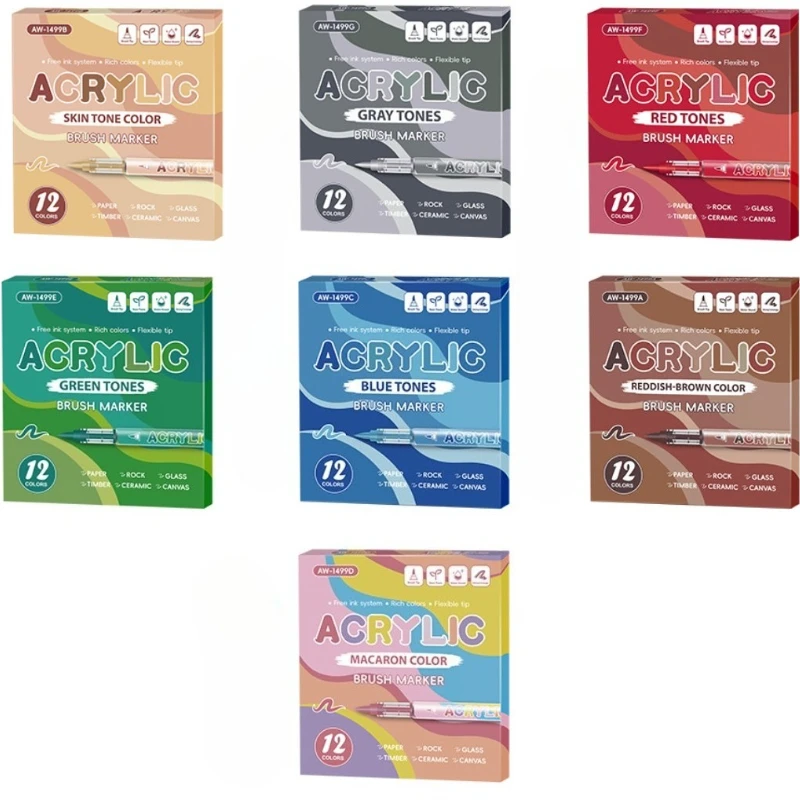

84/12 цветов, акриловые маркеры, мягкая кисть, набор ручек для рисования граффити, фестиваль, художественные маркеры «сделай сам», школьные принадлежности, канцелярские принадлежности
