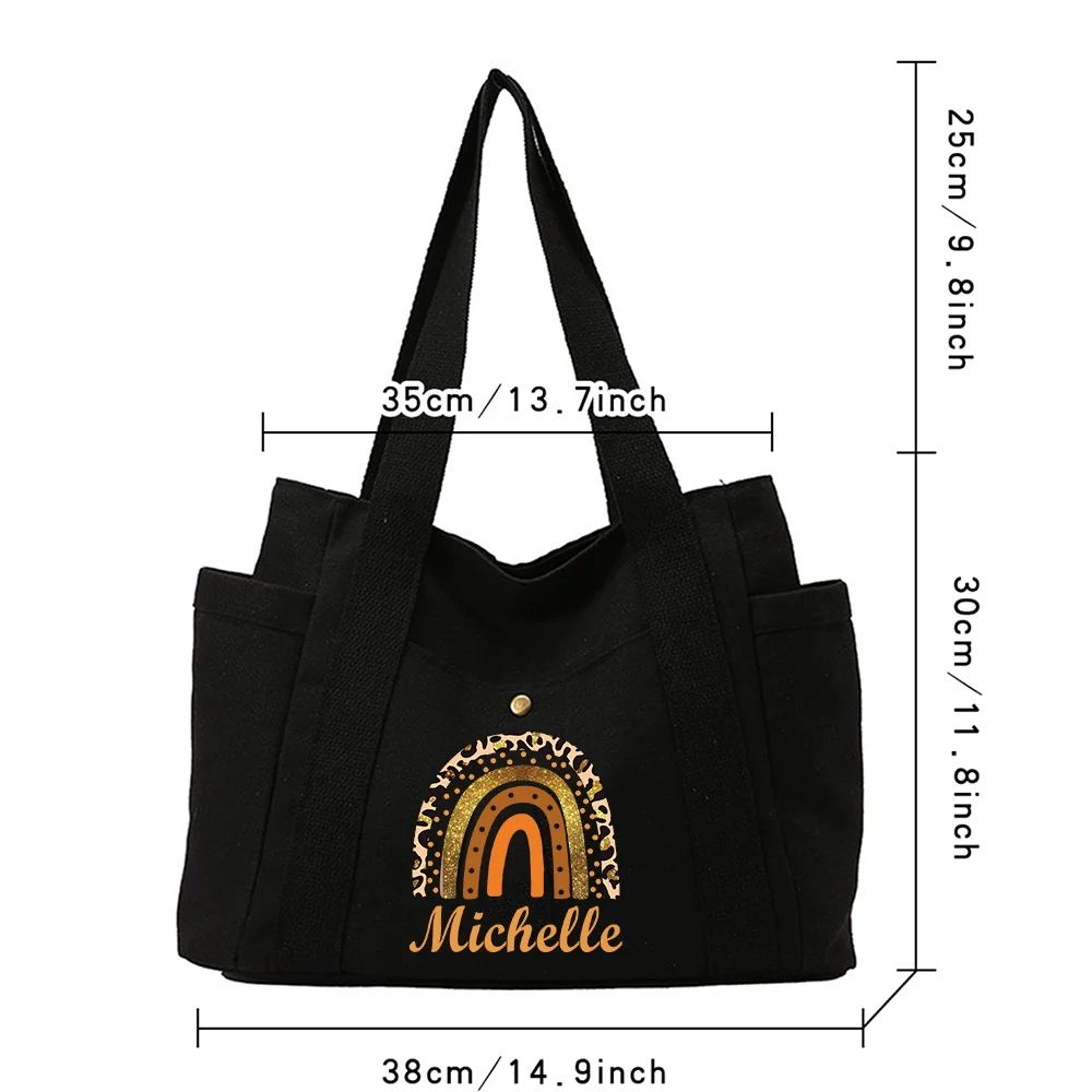 Personalized Customized Portable Simple Large Capacity Canvas Shoulder Bag Daily Travel Handbag Commuting