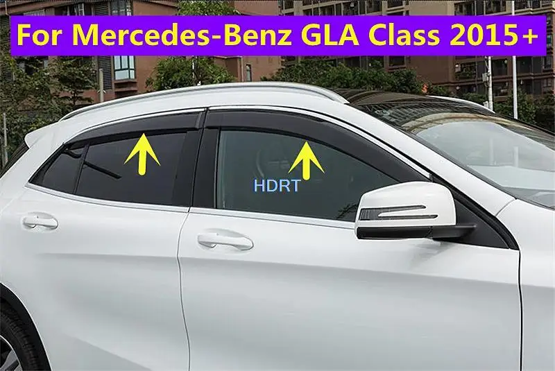 

Для Mercedes-Benz GLA Class 2015-2022 Стайлинг автомобиля пластиковый козырек вентиляционные оттенки Защита от солнца дождя 4 шт./компл. аксессуары