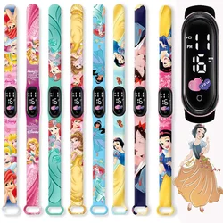 Disney Princess Frozen Figure elsa Kids' Digital Watches Cartoon LED Touch Waterproof Electronic Kids Watch Birthday Gifts
