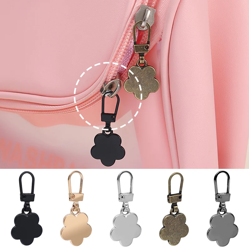 

Flower Detachable Zipper Pull Replacement Zipper Puller Lever Locks for Down Jacket Dress Luggage Metal Zipper Head Repair Kit