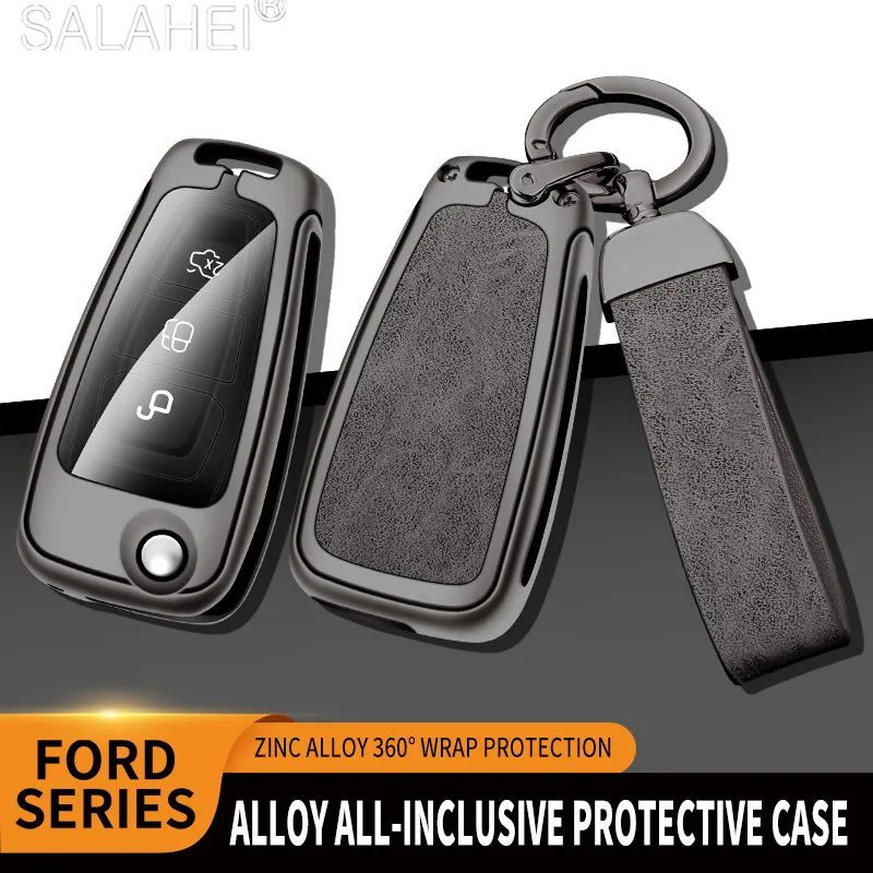 Car Key Case Cover Holder Shell For Ford Ranger C-Max S-Max Focus Galaxy Mondeo Transit Tourneo Custom Auto Keychain Accessories