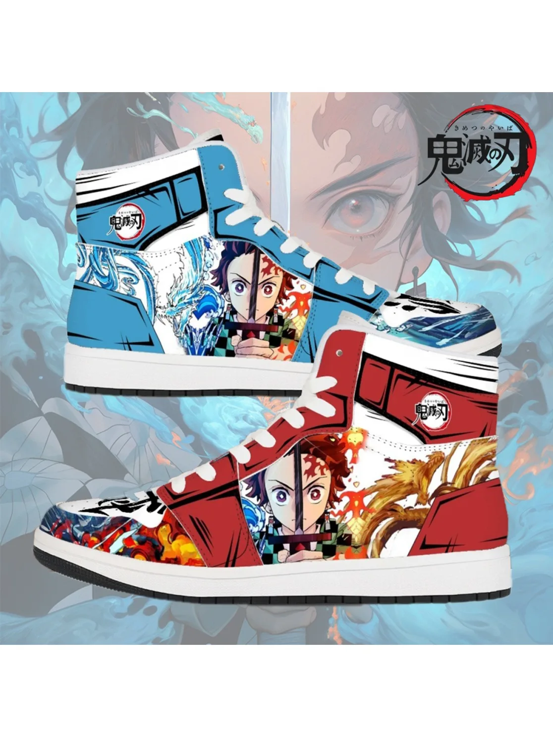 Demon Slayer Corps Sneakers Tanjirou Anime Cosplay Co-branded Basketbalschoenen Mode Herenschoenen Damesschoenen Aanpassen Cadeau - afbeelding 2