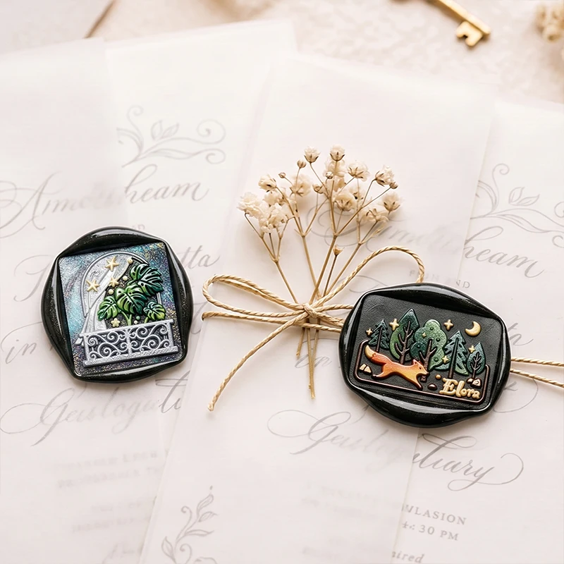 Animal, Floral, and Landscape Shaped Series Wax Seal Pure Copper Stamp 1Pcs - Perfect for Love Letters, Invitations, Holiday Greeting Cards, Journaling, Scrapbooking, and DIY Crafts