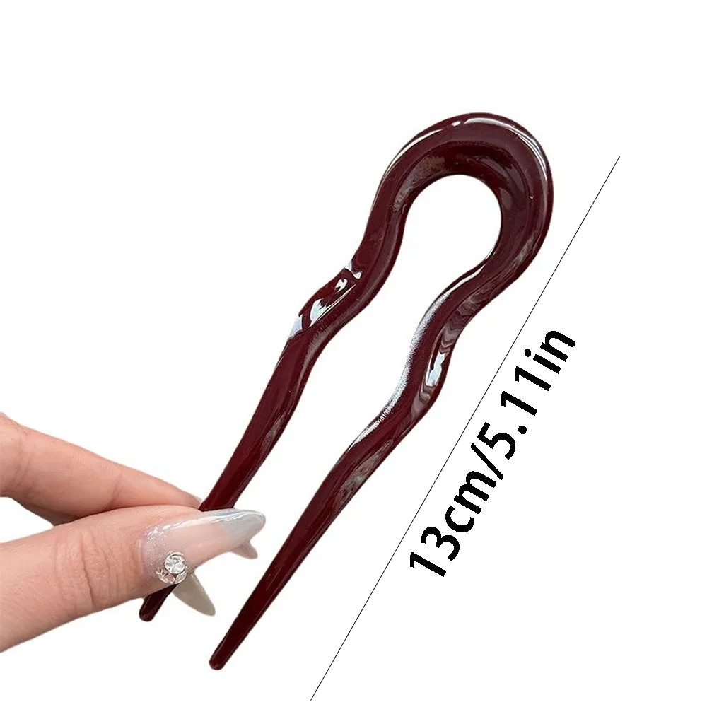 U-Shaped Hair Fork Tortoiseshell Acetate Acrylic Hairpin Hair Sticks Women Girls Design Headwear Elegant Chinese Style