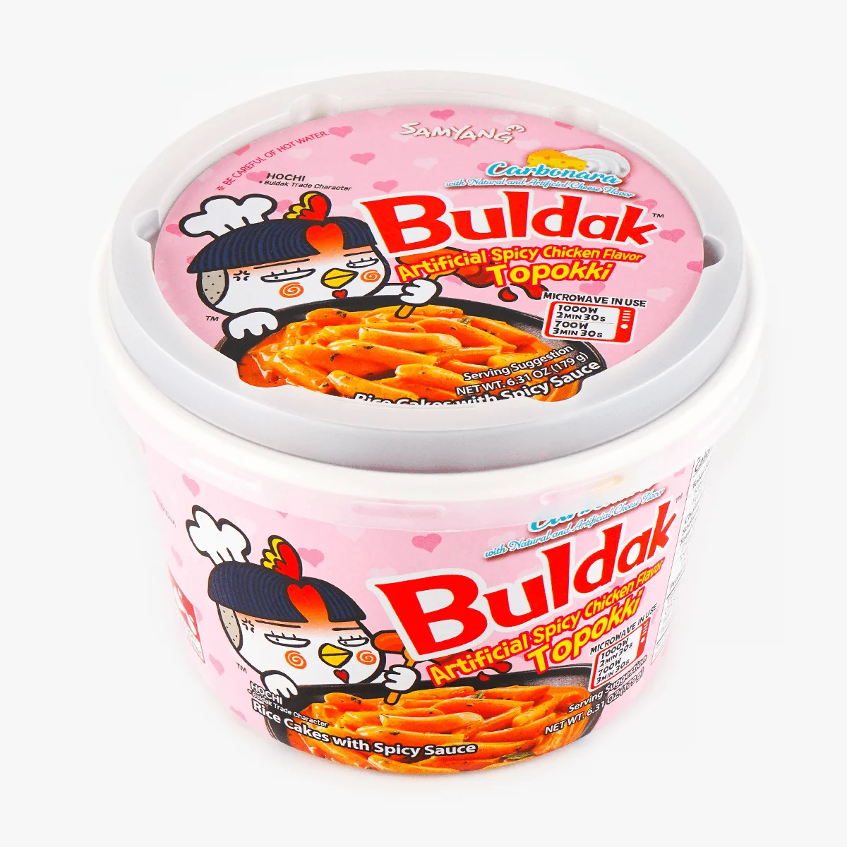 [4Packs] Korean Buldak Carbonara Topokki - Spicy Chicken and Cheese Flavor, 6.31oz*4Packs [Trending on TikTok], Instant Noodles