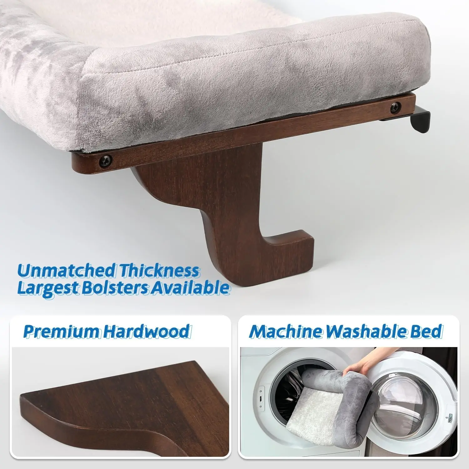 Perch for Window Peitoril com Bolster, Design Hammo Ortopédico, Premium Hardwood e Robust Metal Frame, Cat Window Seat