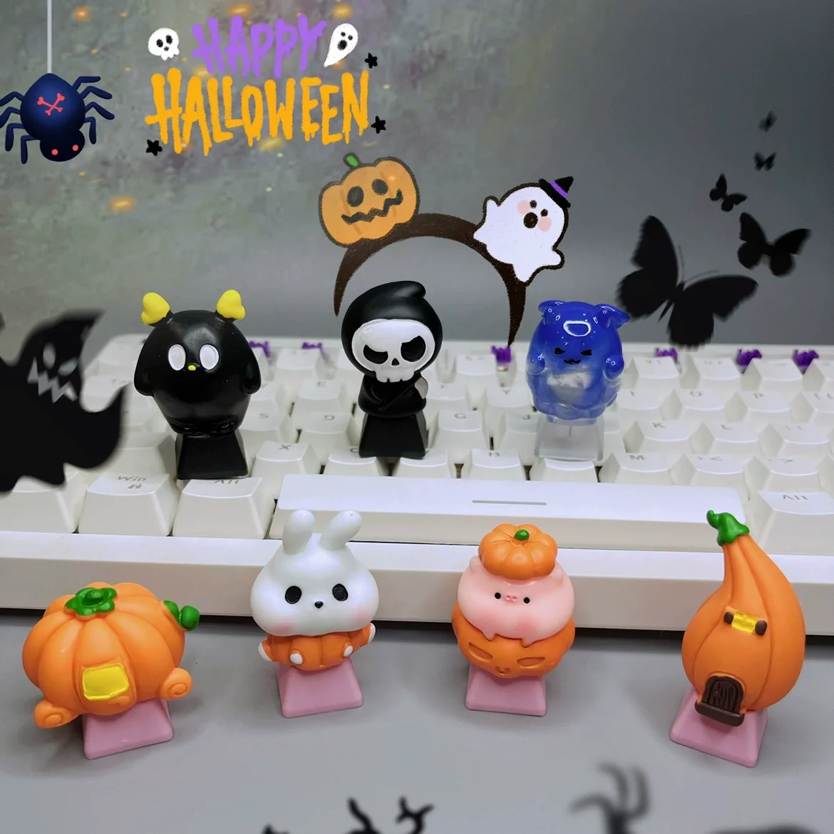 Halloween Ghost Keycap Cartoon Personality Esc R4 Mechanical Keyboard Translucent Pumpkin Decorative Button Keycap
