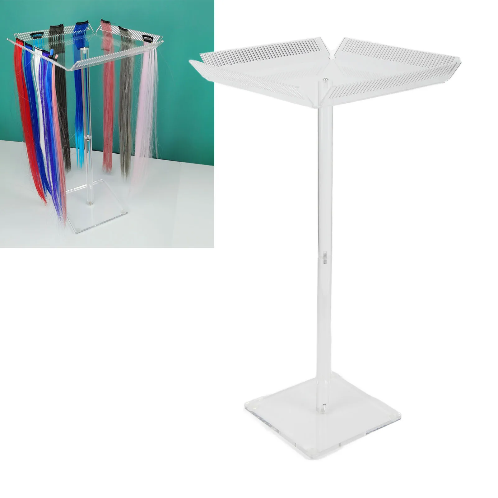 Acrylic Braiding Rack Acrylic Hair Extension Stand Professional Transparent Braiding Rack Hair Extension Separator Holder