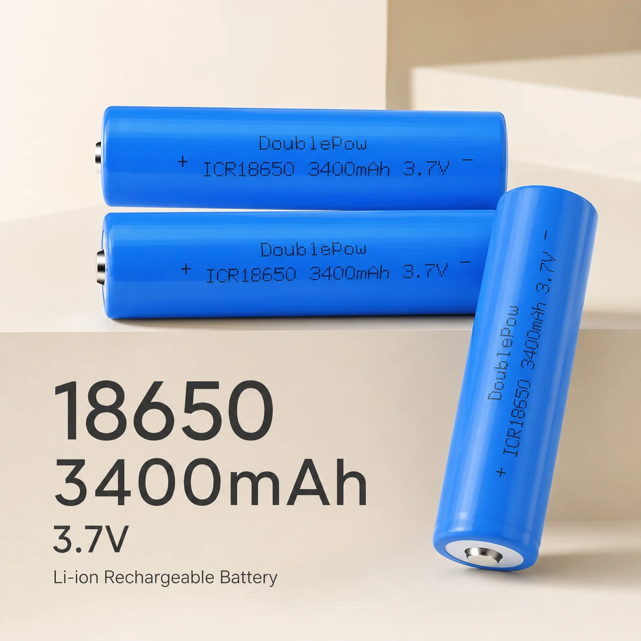 18650 Li-ion Rechargeable Battery 3.7V 3400mAh for Flashlight LED Light Solar Light High Capacity Power Cell