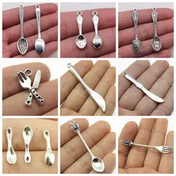 Wholesale Jewelry Lots Cutlery Charms Fashion Jewelry Female Jewelry Men Jewelry Fashion Hot Sale Crats Accessories 15 Pieces