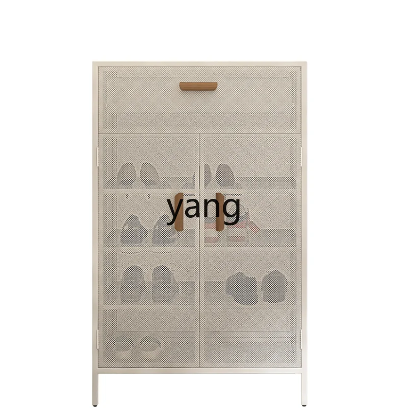 

Yjq Shoe Cabinet Home Doorway Large Capacity Light Luxury Small Apartment Storage Iron Entrance Cabinet