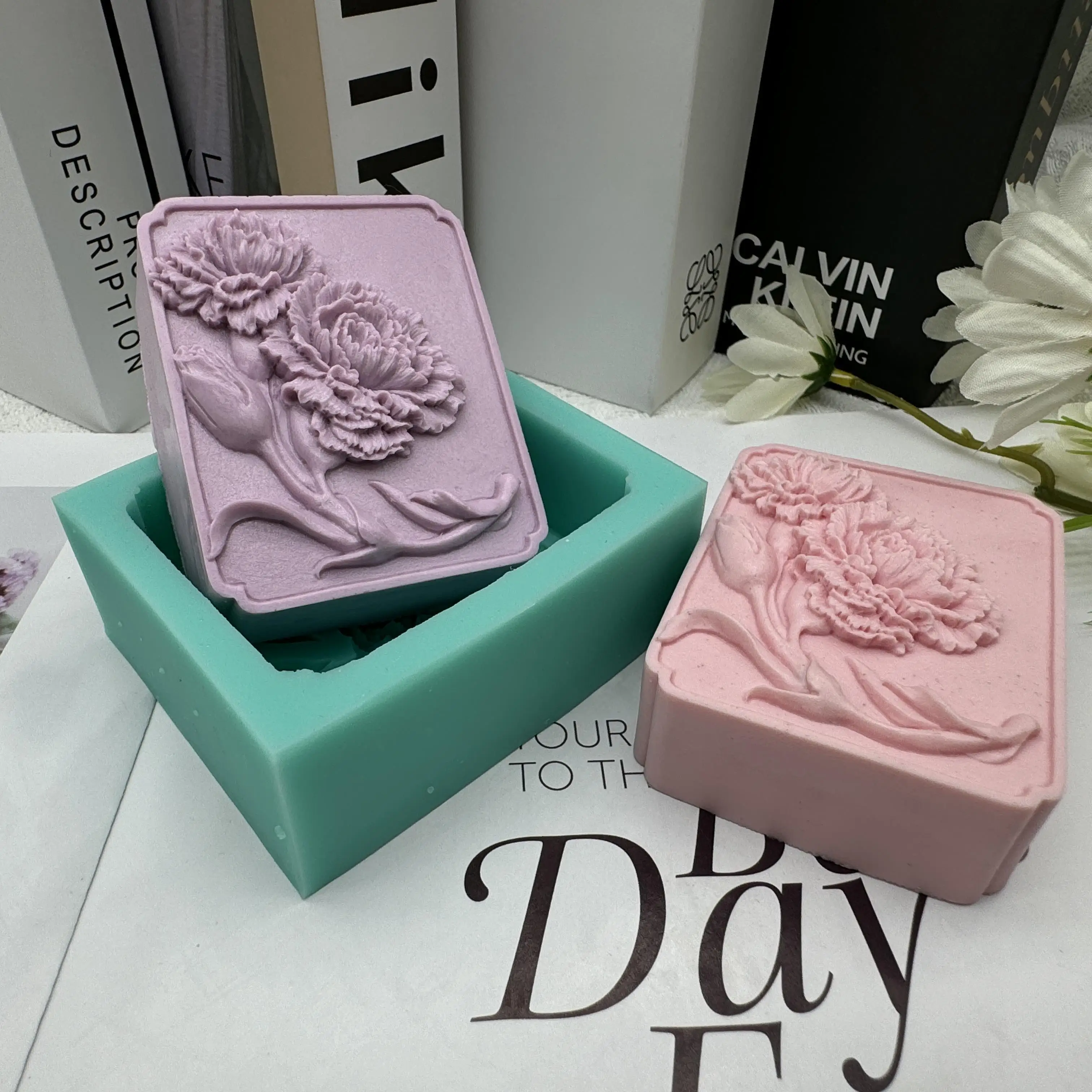 Carnation 3D Soap Mold Handmade Silicone Molds for Natural Soap DIY Candle Wax Melt Mold Chocolate Cake Gypsum Resin Craft Mould