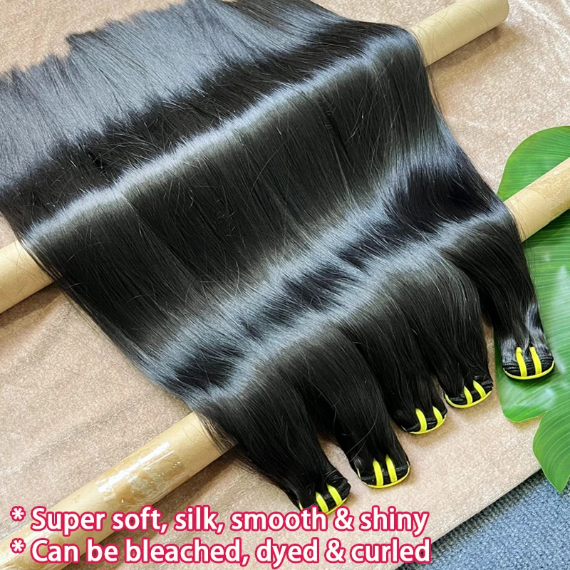 16A Vietnamese Raw Hair Bone Straight Bundles 100% Unprocessed Human Hair Extensions Double Weft 10-36Inch Natural Color #1B