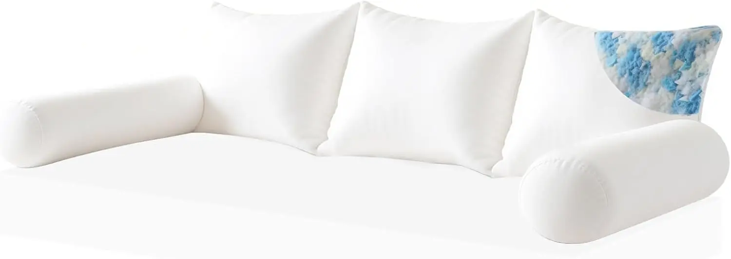 

Twin Size Porch Swing Daybed Back Pillow Bolster Cushion Inserts Shredded Sponge Pp Cotton Indoor Outdoor
