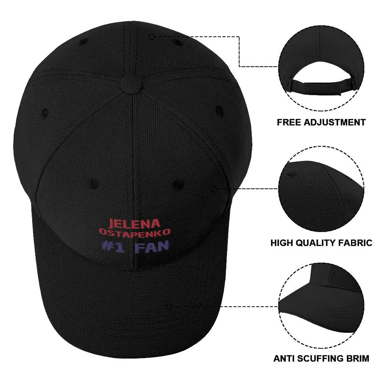 Jelena Ostapenko - #1 Fan Baseball Cap Custom Cap birthday Gentleman Hat Caps For Men Women's