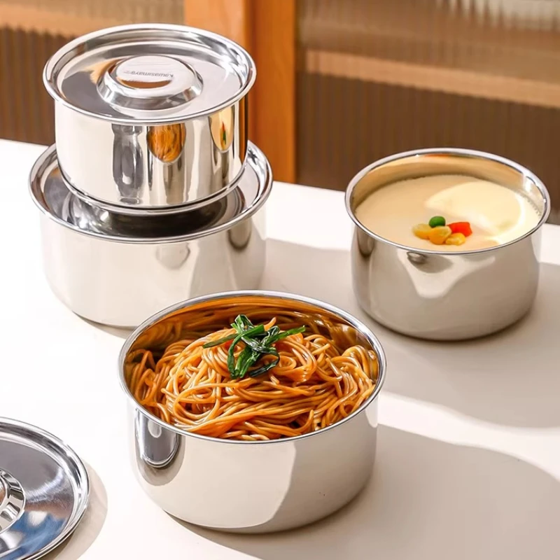 

LMM stainless steel steamed egg bowl food grade steamed egg custard special bowl with lid