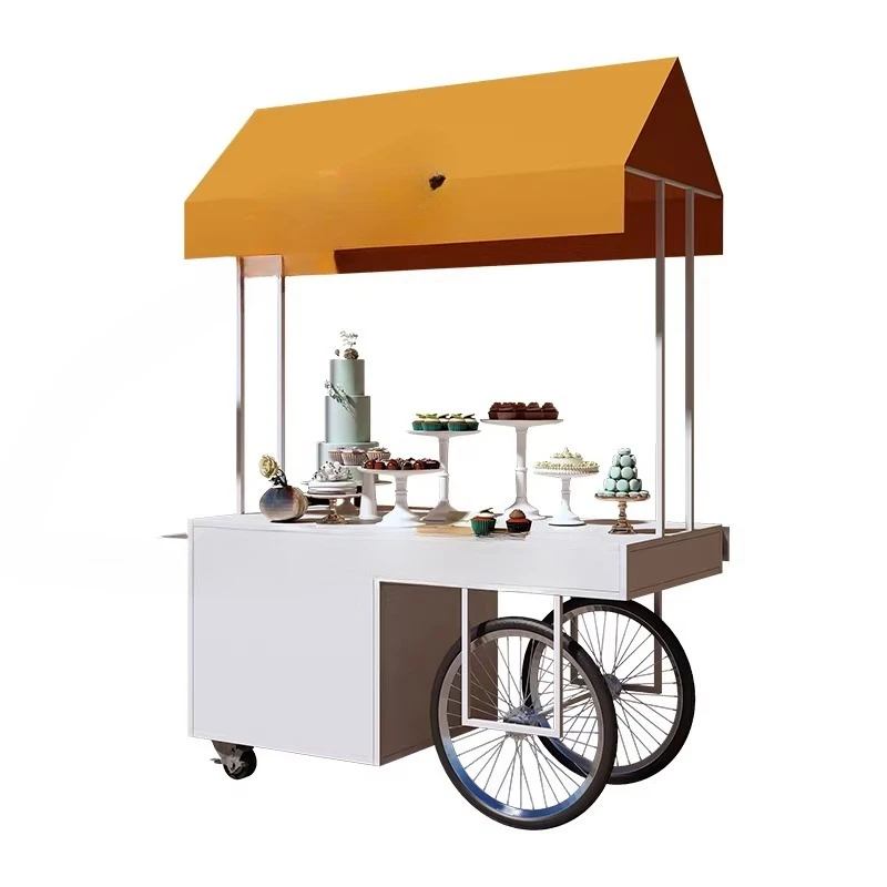 

Nordic mobile stall square float outdoor wrought iron dining car night market cart scenic area sales truck coffee drink truck
