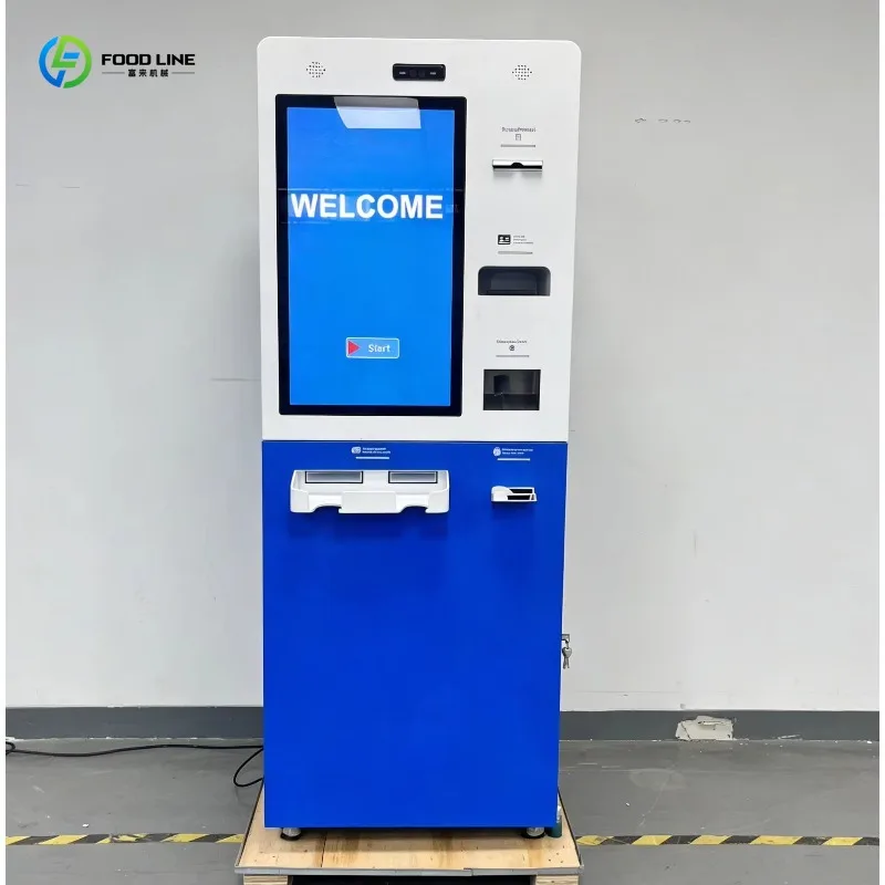 Customized Automatic Foreign Currency Exchange Machine Bank ATM with Cash Coin Dispenser and Bar-code Scanner