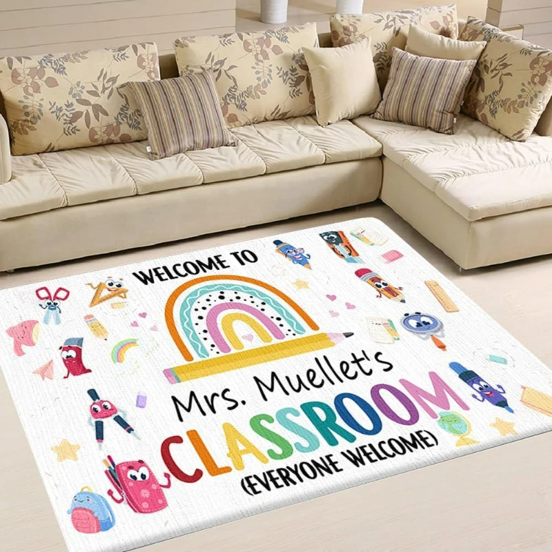 School Rug Classroom Rugs Elementary  Carpet Childrens Area Rug Educational Doormat for Students Room Seating Rug for Nursery