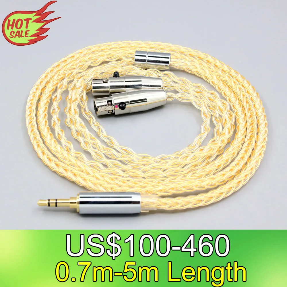 

LN008436 8 Core 99% 7n Pure Silver 24k Gold Plated Earphone Cable For Audeze LCD-3 LCD-2 LCD-X LCD-XC LCD-4z LCD-MX4 Headphone