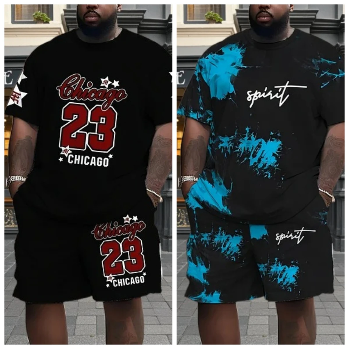 

2025 Latest Hot T-shirt Set 3D Vacation Style Trendy Various Elements Fashionable Street Men's Set Summer Top Shorts Breathable