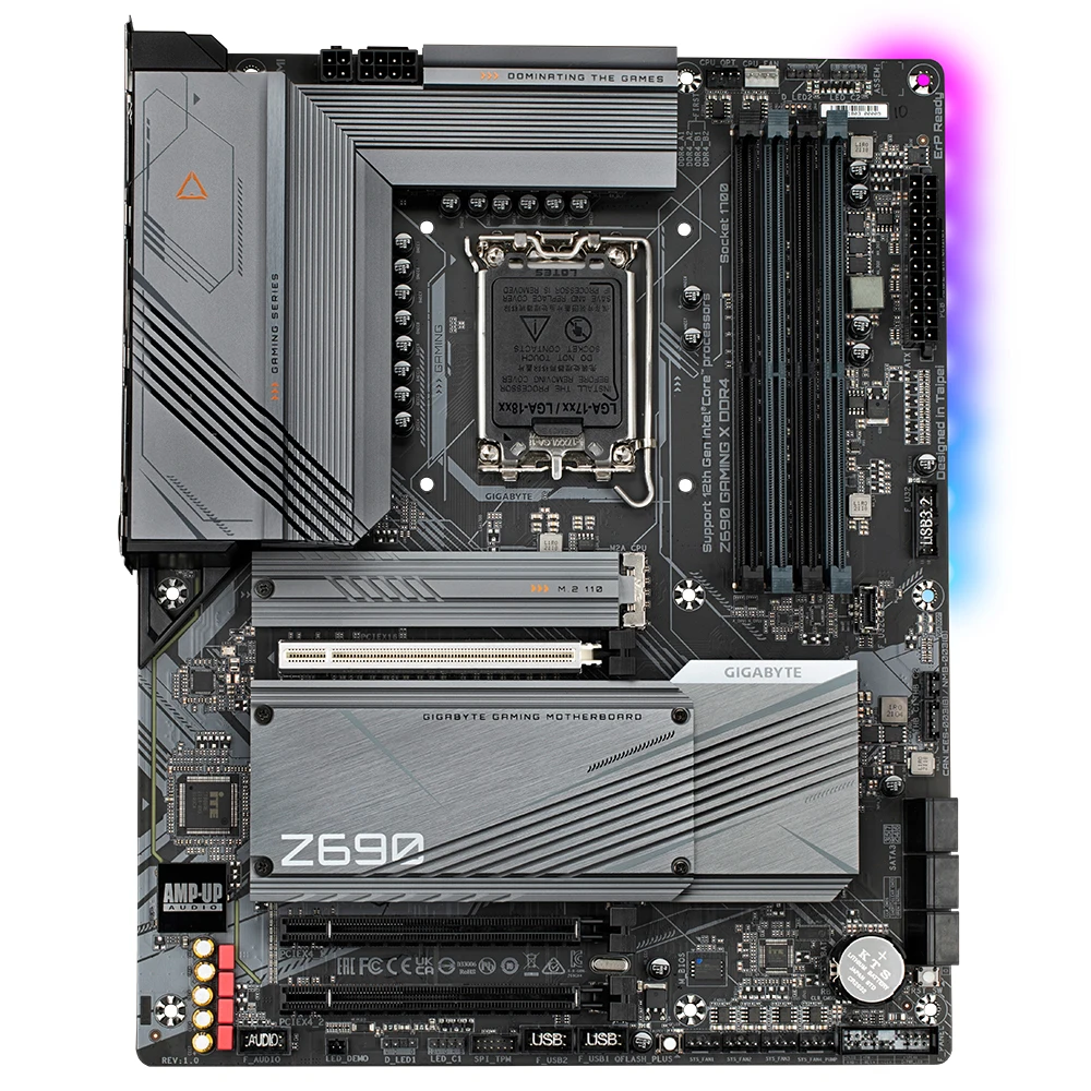 Imagem -03 - Gaming x Placa-mãe Usada Intel Soquete Lga1700 Chipconjunto Intel Z690 Suporte a Cpu I712700k x Memória Ddr4 192gb Atx Gigabyte-z690