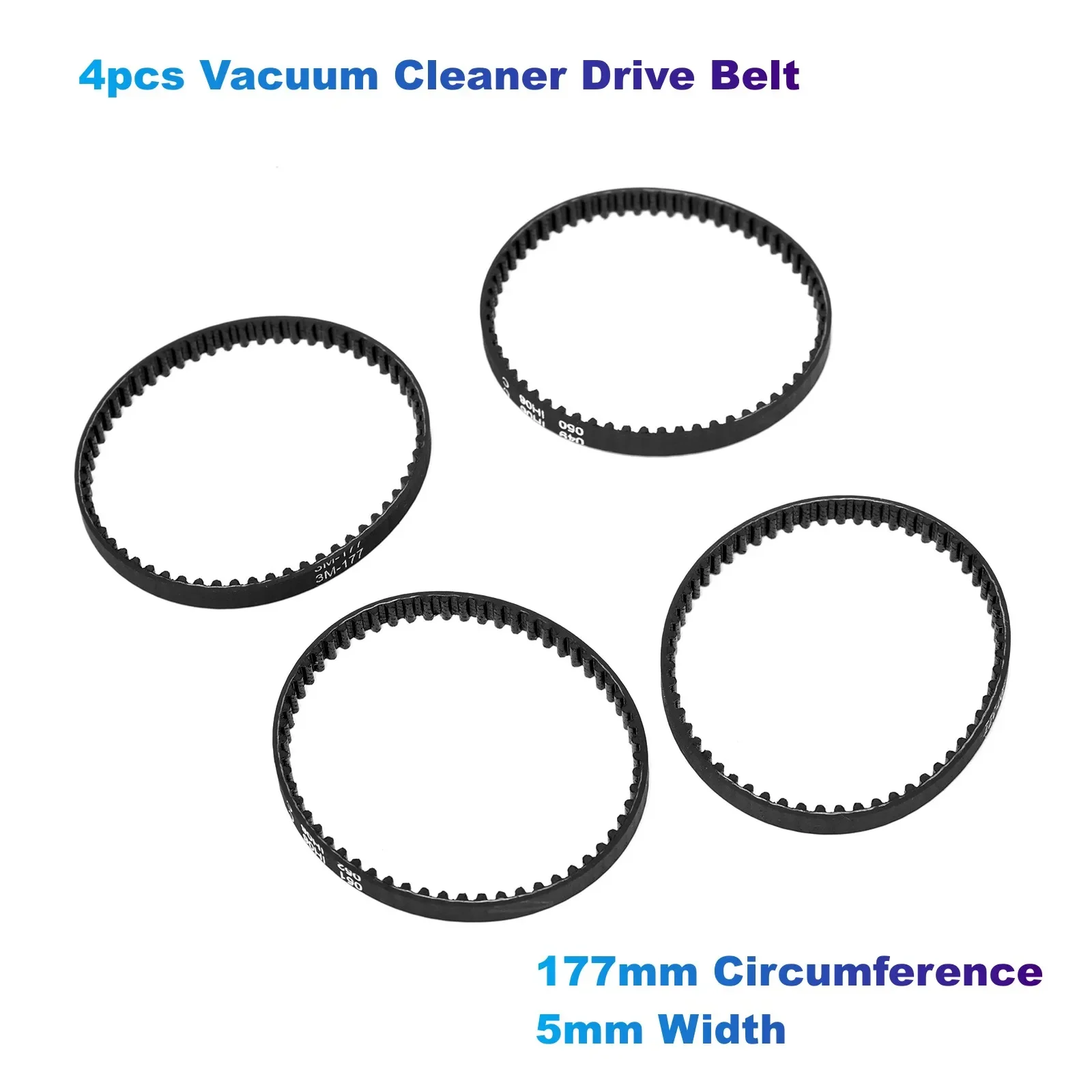 4pcs Vacuum Cleaner Drive Belt 177mm Circumference 5mm Width Compatible with Eureka FloorRover NEU560,NEU562A,NEU562, NEU566