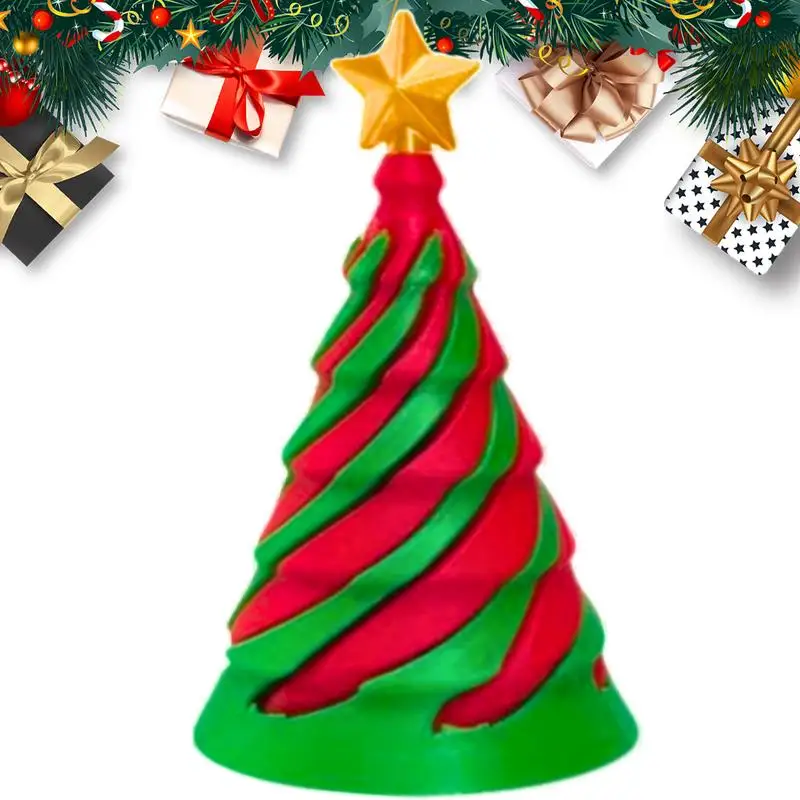 Jouet d'arbre de Noël imprimé en 3D pour enfants et adultes, cône en spirale impossible, cônes soulignés, bureau, instituts, mentaires oriel