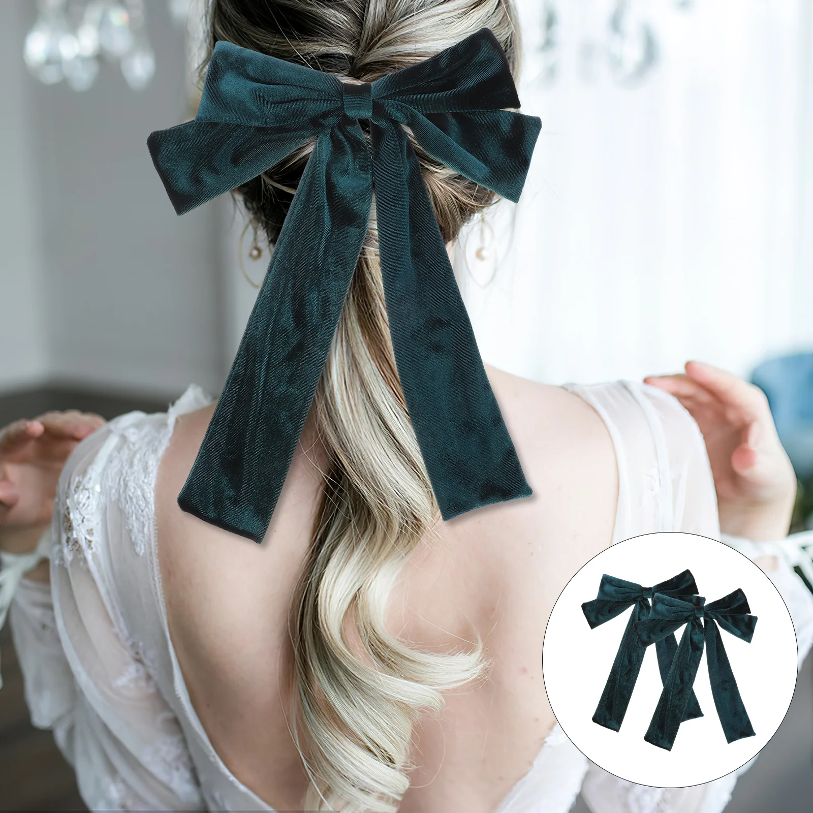 

2Pcs Ribbon Bow Hair Clips Safe and Comfortable to Wear Ideal Gift Choice for Family and Friends on Special Days