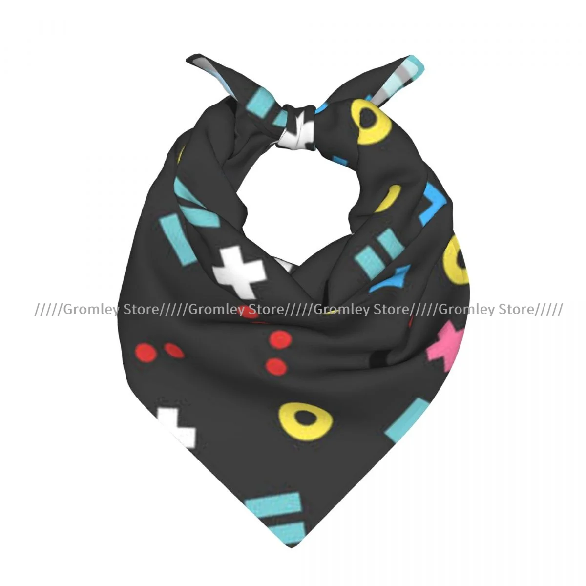 Geometric Elements In Hipster Memphis Style Square Bandana Outdoor Sports Headwear Scarf