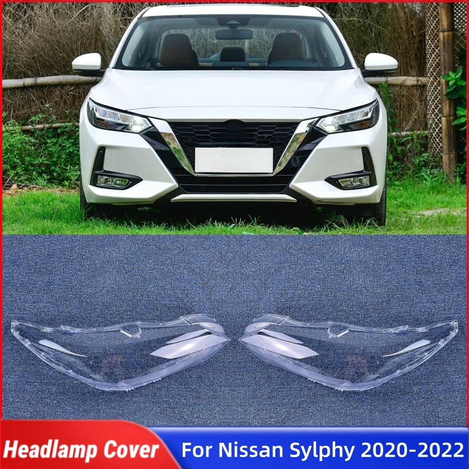 

For Nissan Sylphy 2020 2021 2022 Auto Accessories Lampshade Cover Headlamp Shell Car Front Headlight Lens Cover Lights Shell