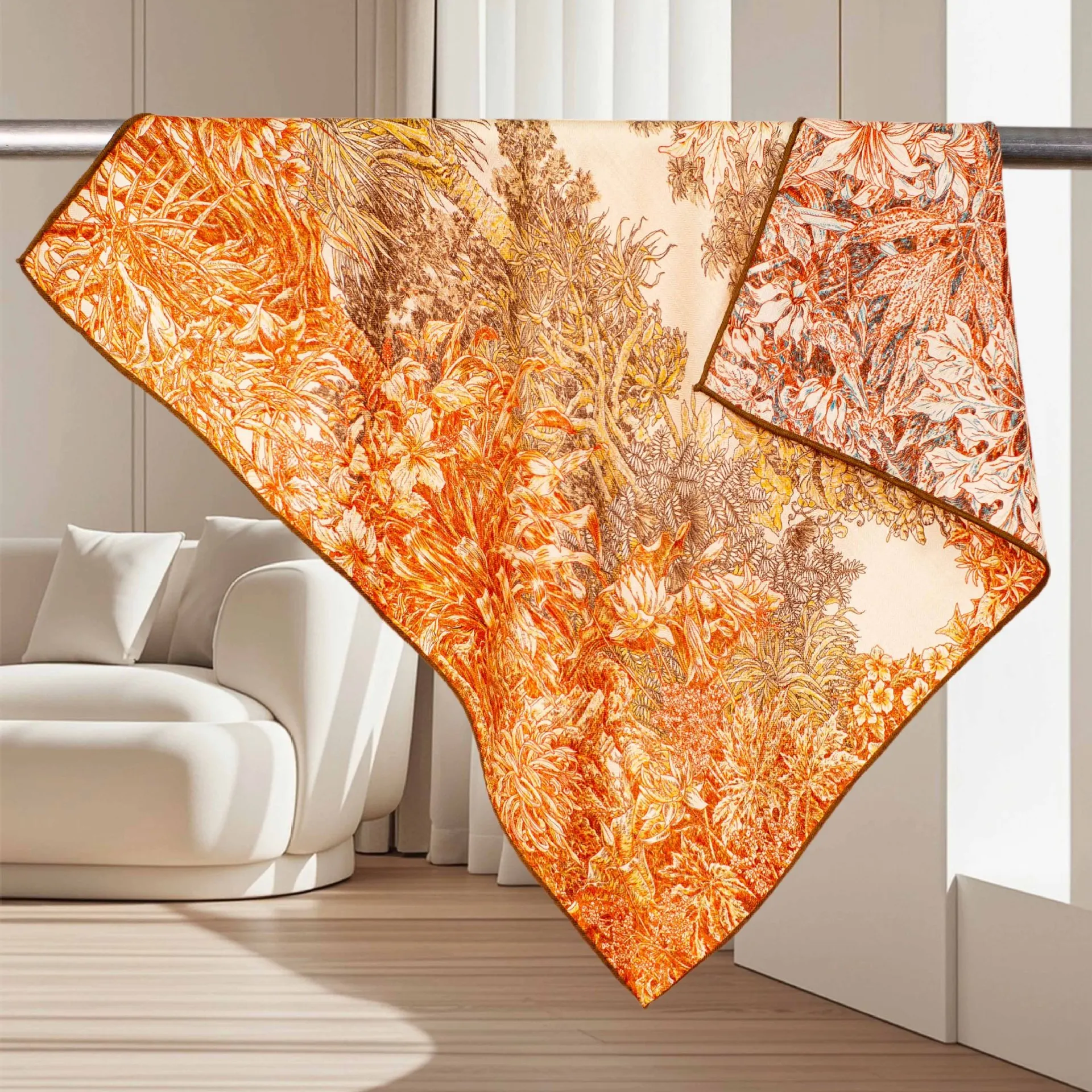 

Double Face Silk Wool Scarf 65CM Women Winter Neck Bandanas Rollerd Edges Shawls Winter Brand Scarves Mother Lover Gift