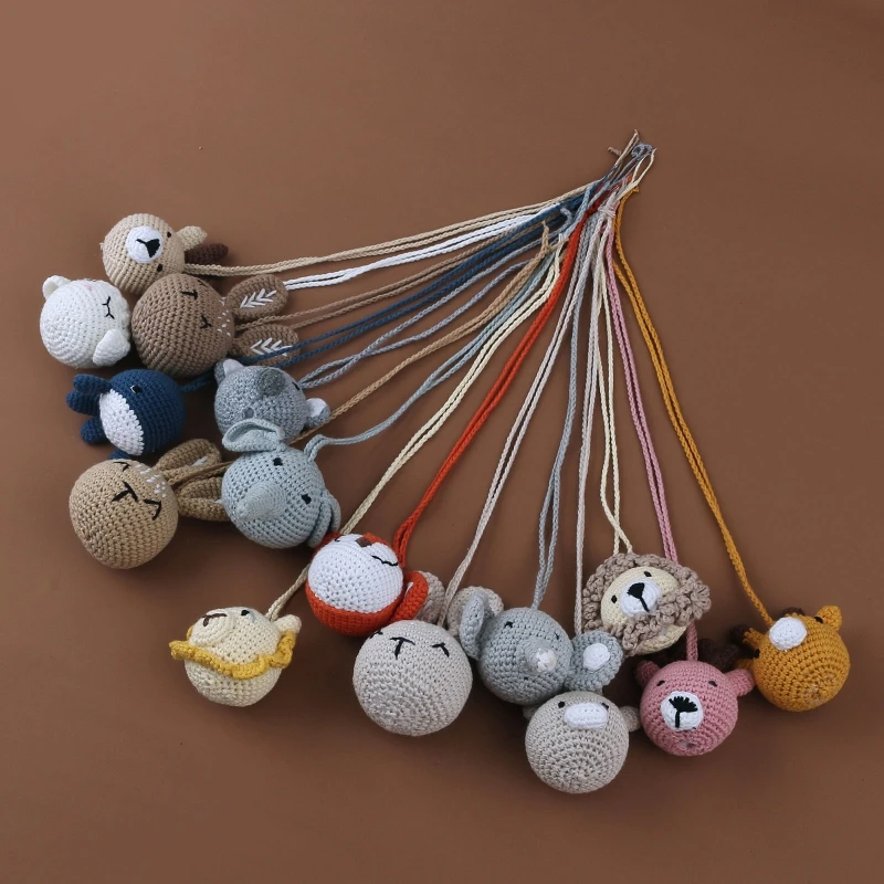 Cute Animal Shaped Baby Gifts Infant Bed Around Decoration Baby Gym Pendant Toy with Bell Inside Food Grade Toys