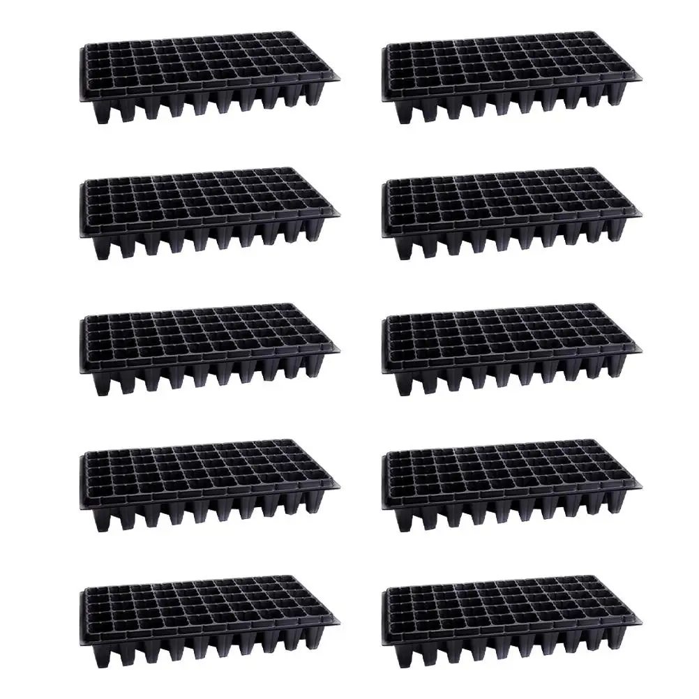 10 Pcs 50 Hole Seedling Tray Reusable Garden Starter Germination Plastic Indoor Plant Disk Ideal for Flowers Vegetables Saplings