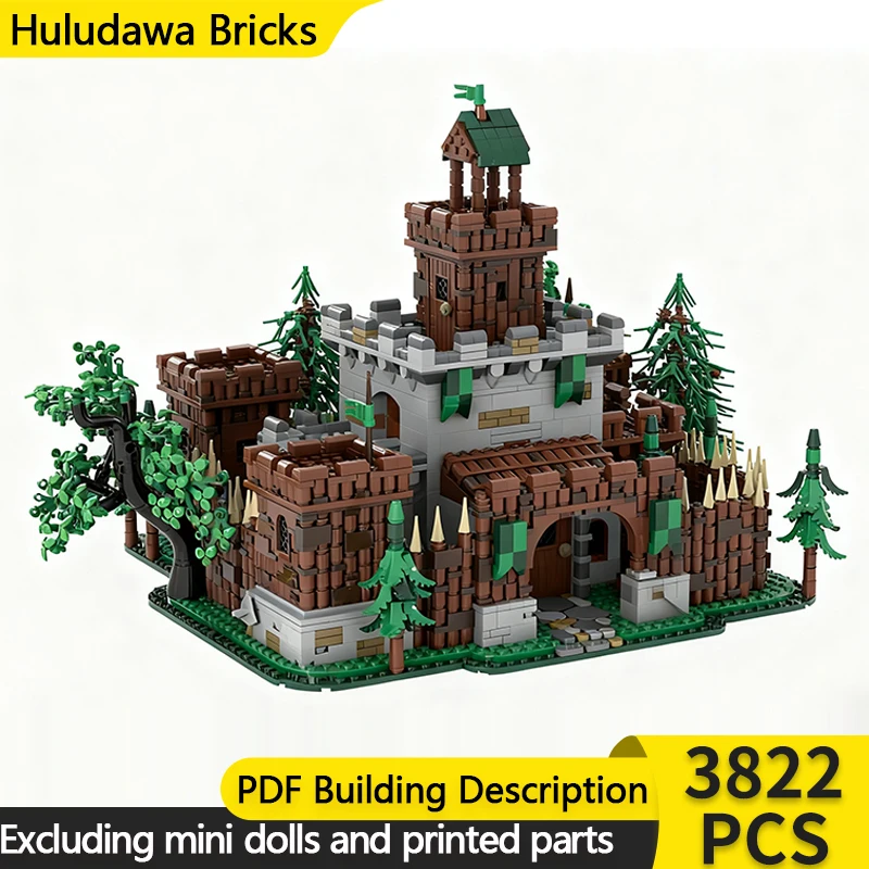 

Средневековый замок, модель MOC, строительные кирпичи, лесной замок, крепость, модульная технология, детские праздничные подарки, сборные игрушки, костюм