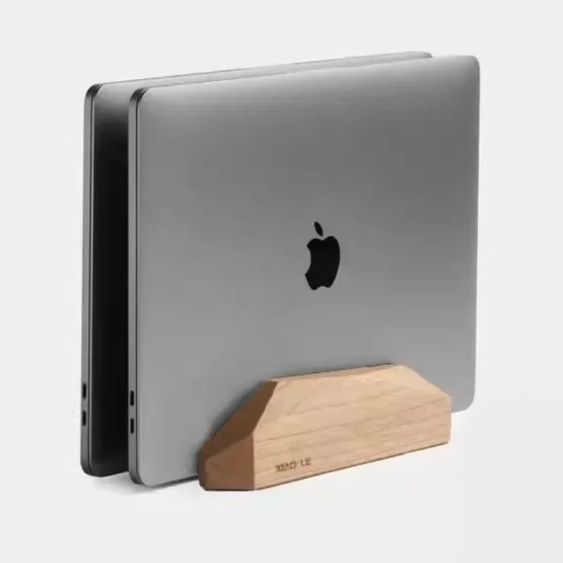 Solid Wood Extended Laptop Stand Double-Layer Adjustable Desktop Organizer Anti-Slip and Shock-Absorbing Design Ergonomic