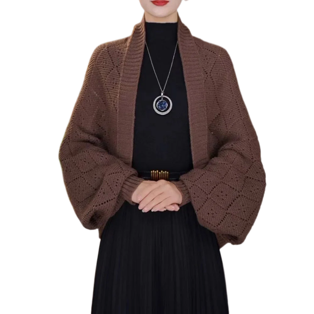 

Темпераментный кардиган, вязаная шаль, верхняя одежда, защита плеч, шейный позвоночник, осенне-зимний шарф, накладной воротник