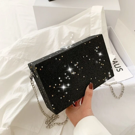 White Bright  New OL Women Party Bags Box Hard Mini Shoulder Handbags Trend Design Chain Hasp Bags Coin Purse Single Square Bag