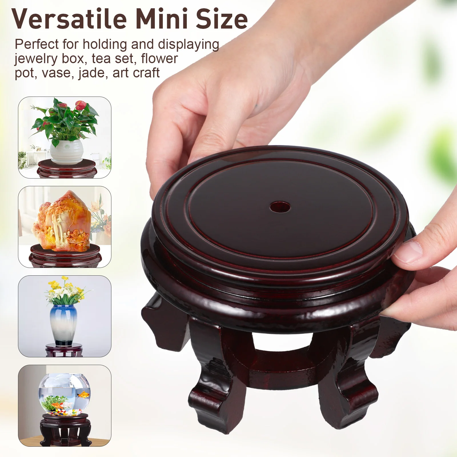 

Wooden Plant Stand Flowerpot Holder Base Indoor Vase Balcony Succulent Display Planter Stool Display Pedestal For Garden Decor