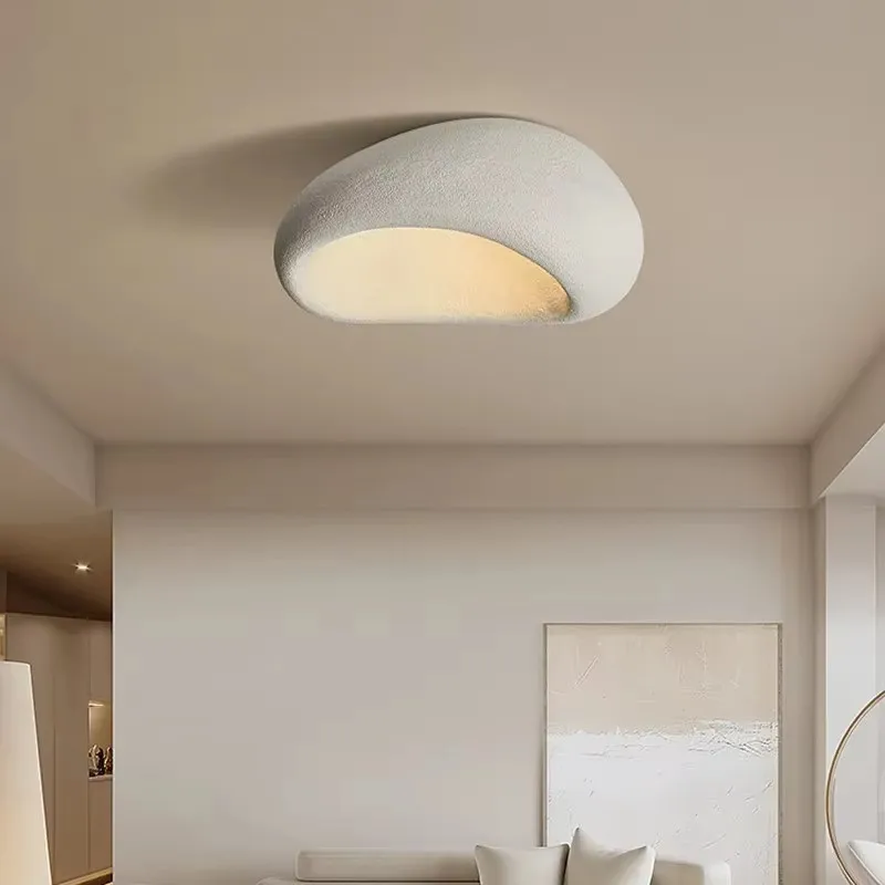Nordic Minimalist Wabi-Sabi LED Ceiling Lamp Living Dining Room Bedroom Home Decor Indoor Creative Lustre Ceiling Light Fixture image 2